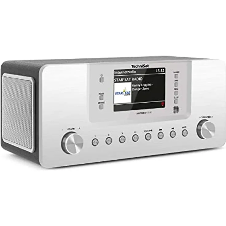 TechniSat DIGITRADIO 574 IR – Stereo-Internetradio (DAB+, FM, WLAN, Bluetooth-Audiostreaming, 4 Zoll Farbdisplay, USB, AUX in, Kopfhöreranschluss, Wecker, 10 Watt, App-/Fernbedienung) Silber