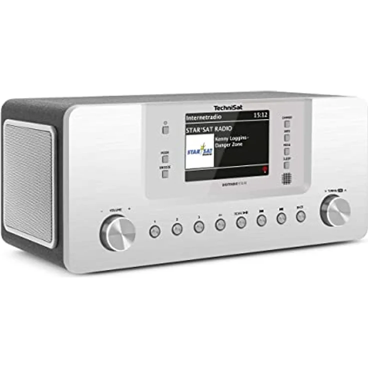 TechniSat DIGITRADIO 574 IR – Stereo-Internetradio (DAB+, FM, WLAN, Bluetooth-Audiostreaming, 4 Zoll Farbdisplay, USB, AUX in, Kopfhöreranschluss, Wecker, 10 Watt, App-/Fernbedienung) Silber – Bild 1