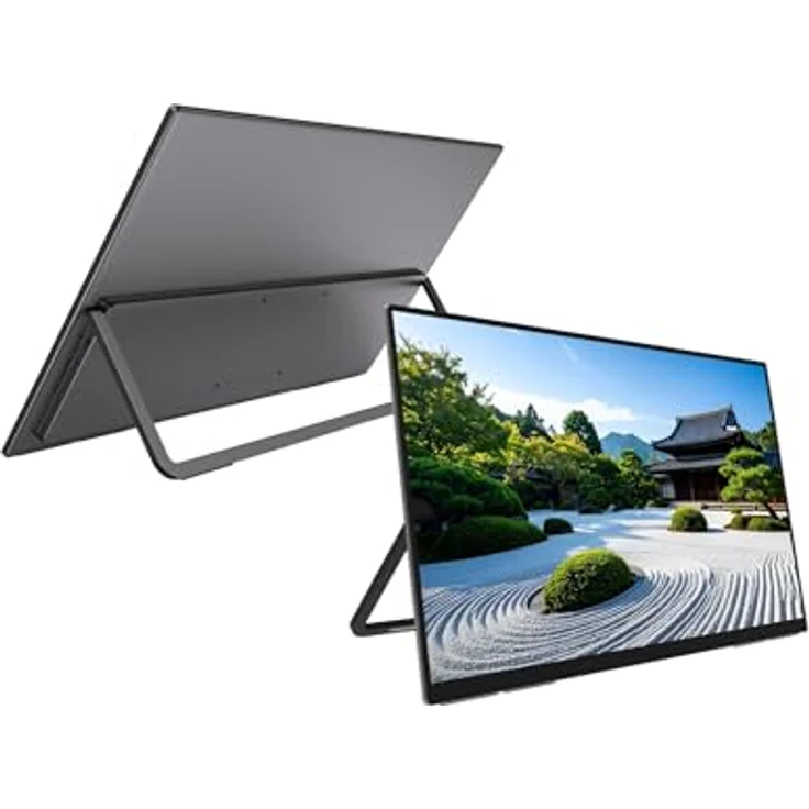 JapanNext Tragbarer Monitor JN-MD-IPS238U-C6, 23,8" IPS 4K UHD, HDR, USB-C Power Delivery, integrierte Lautsprecher, G-Sync/FreeSync – Bild 2