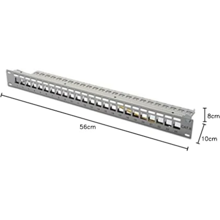 Digitus Modulares Patch Panel, geschirmt 24-Port, blank, 1HE, Rack Mount Farbe Grau RAL 7035 (DN-91410) – Bild 5