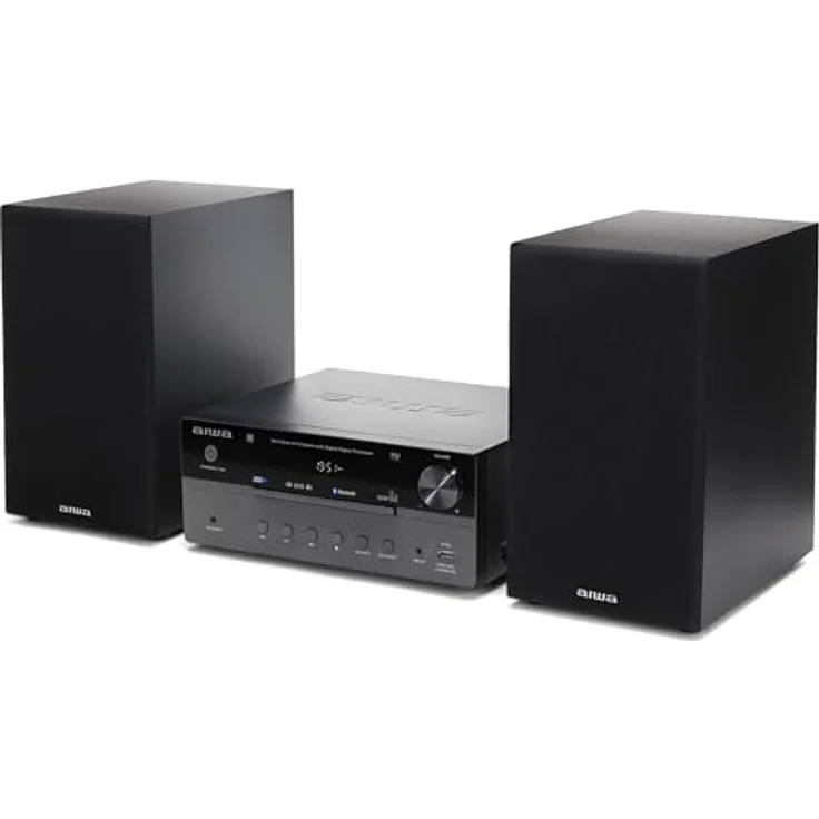 AIWA MSBTU-550 Mini Stereo-HiFi-System, 50 W RMS, Bluetooth 5.0, CD/MP3, USB, FM-PLL-Radio, Schwarz – Bild 2