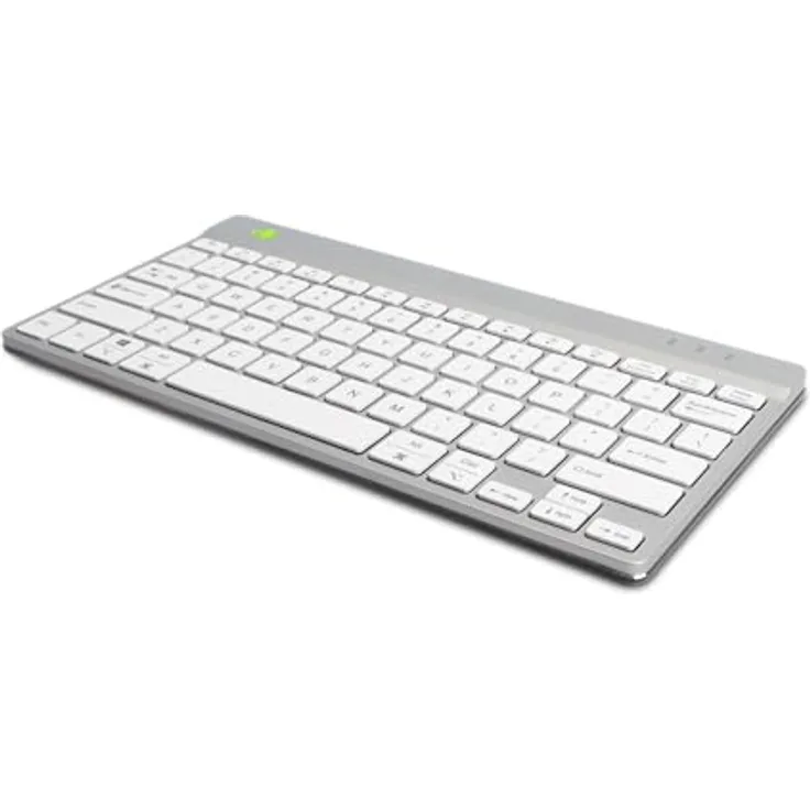 R-Go Compact Break Tastatur, Bluetooth 5.0, QWERTY US Layout, Mit Anti-RSI Software, Ergonomische flaches Design, Kompatibel mit Windows/Microsoft/Linux/Mac, Weiss