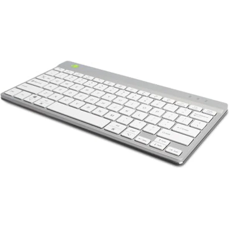 R-Go Compact Break Tastatur, Bluetooth 5.0, QWERTY US Layout, Mit Anti-RSI Software, Ergonomische flaches Design, Kompatibel mit Windows/Microsoft/Linux/Mac, Weiss – Bild 1