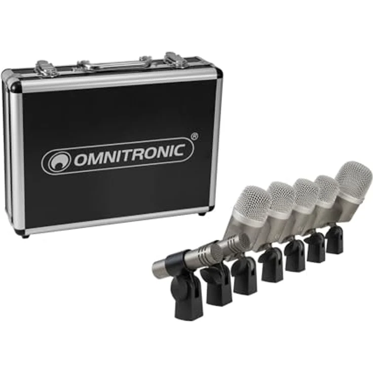 OMNITRONIC MIC 77-7LMH MK2, Drum Microphone Set für Schlagzeuge, hochqualitative Tonqualität