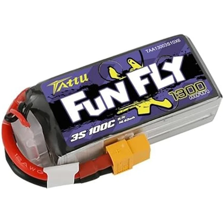 Tattu Akumulator Funfly 1300mAh 11,1V 100C 3S1P, leistungsstarke Lithium-Polymer-Batterie – Bild 3