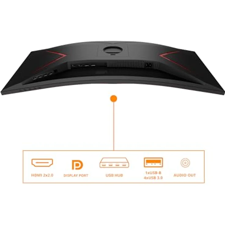 AOC Gaming CU34G2XPD 34-Zoll WQHD Curved Monitor, 180 Hz, 1 ms GTG, FreeSync Premium, HDR400, höhenverstellbar, schwarz/rot – Bild 4