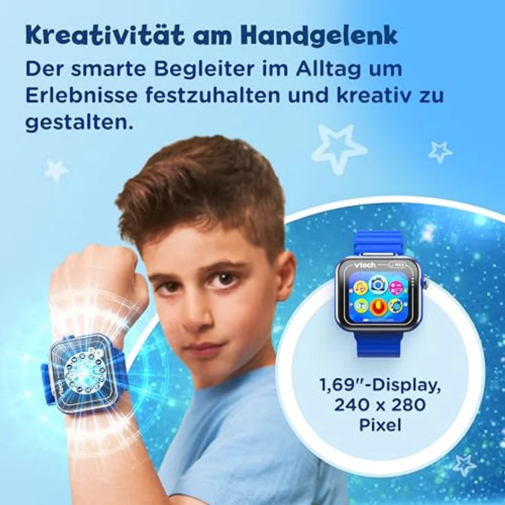 VTech KidiZoom Smart Watch MAX blau für Kinder ab 5 Jahren mit integrierter Kamera und Schrittzähler – Bild 3