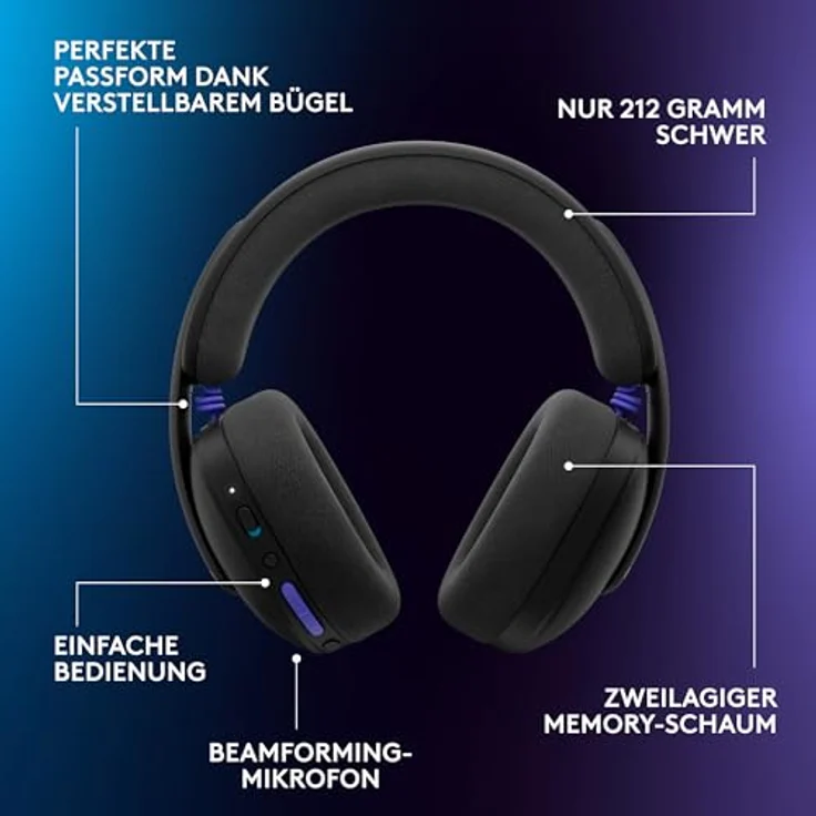 Logitech G325 (Kabellos), Gaming Headset, Schwarz – Bild 9
