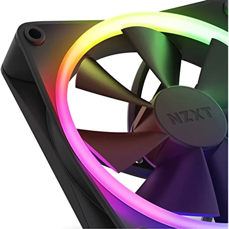 Nzxt F120 RGB Fans - RF-R12SF-B1 - Erweiterte Anpassung der RGB-Beleuchtung – Flüsterleise Kühlung – Single (RGB-Lüfter und Controller ERFORDERLICH & Nicht ENTHALTEN) -120mm-Lüfter – Schwarz - Preisvergleich – Bild 4