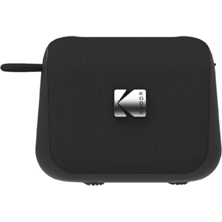 KODAK Bluetooth-Lautsprecher IP66 wasserdicht, Stereo-Sound, tiefe Bässe, Bluetooth v5.0, integriertes Mikrofon, lange Akkulaufzeit, Typ-C, 5 W RMS – Schwarz