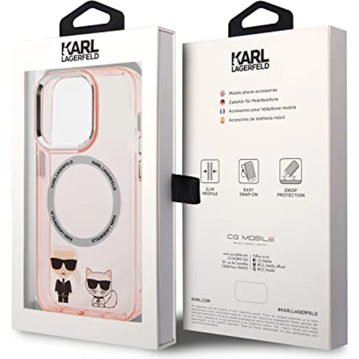 Karl Lagerfeld KLHMP14LHKCP Hülle für iPhone 14 Pro 6,1" Hartschale TPU/PC, rosa/pink Choupette Collection – Bild 3
