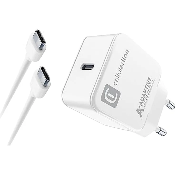 cellularline | USB-C Charger Kit 15W | USB-C-Ladegerät für Samsung – 15 W maximale Ausgangsleistung, 1 m – Weiß – Bild 1