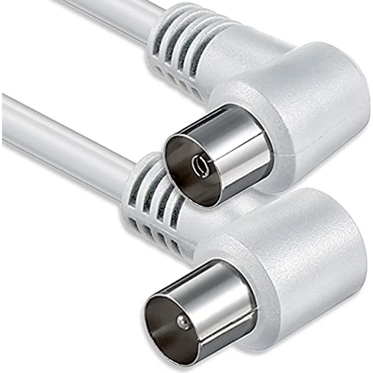 1aTTack Koaxial Anschluss-Kabel (Winkel, 5m) weiß – Bild 2