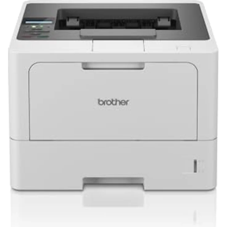Brother HL-L5210DN Laserdrucker schwarz weiß (A4, 48 Seiten/Min., 1.200x1.200 DPI, LAN, Duplex, 250 Blatt Papierkassette) weiß/grau – Bild 1