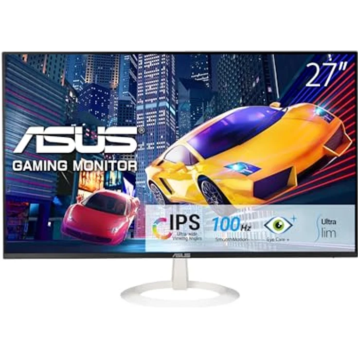 ASUS Eye Care VZ27EHF-W - 27 Zoll Full HD Monitor - 100 Hz, 1ms MPRT, Flicker-Free, Adaptive Sync - Weiß – Bild 1