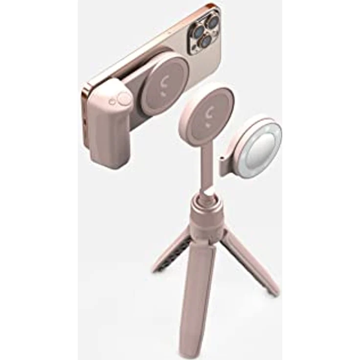 ShiftCam SnapGrip – Mobiler Batteriegriff mit kabellosem Auslöser – Magnetische Halterung lässt sich an jedem Telefon anbringen – integrierte Powerbank mit kabellosem Qi-Laden (Chalk Pink, SnapGrip – Bild 2