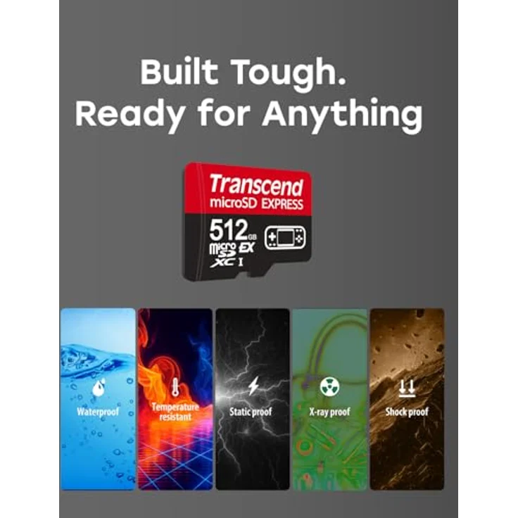Transcend USD710S, 512 GB microSD Express, U3, UHS-I, PCIe Gen3, 8K Unterstützung – Bild 7