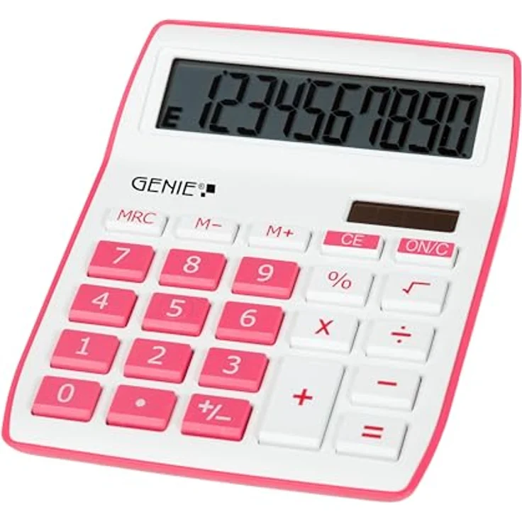 Genie 840 P 10-stelliger Tischrechner (Dual-Power (Solar und Batterie), kompaktes Design) pink – Bild 2