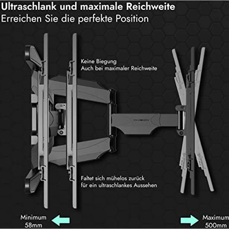 Invision TV Wandhalterung Ultrastarker Doppelarm – Bild 3