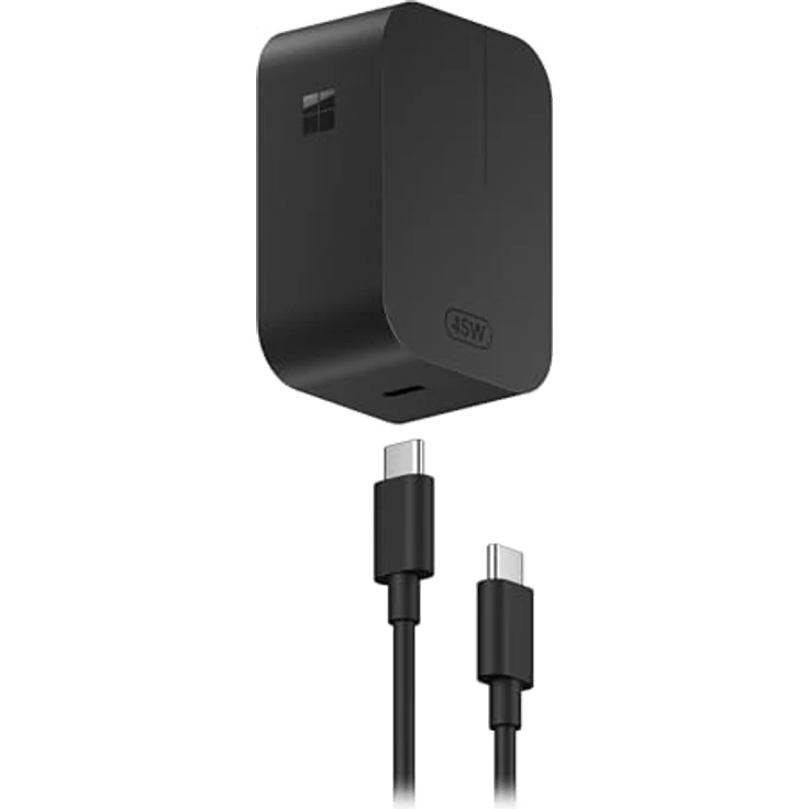 Microsoft Surface USB-C 45W Ladegerät, Notebook Netzteil mit 20V Ausgangsspannung, flexibles 1,75 m Kabel, schwarz – Bild 3