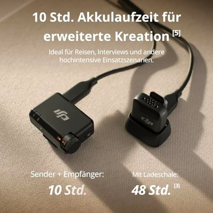 DJI Mic Mini, Kabelloses Lavaliermikrofon (2 Sender + 1 Empfänger) mit 10 Std. Akkulaufzeit, Geräuschunterdrückung und 400 m Reichweite für 2-Personen-Vlogs und Interviews – Bild 4