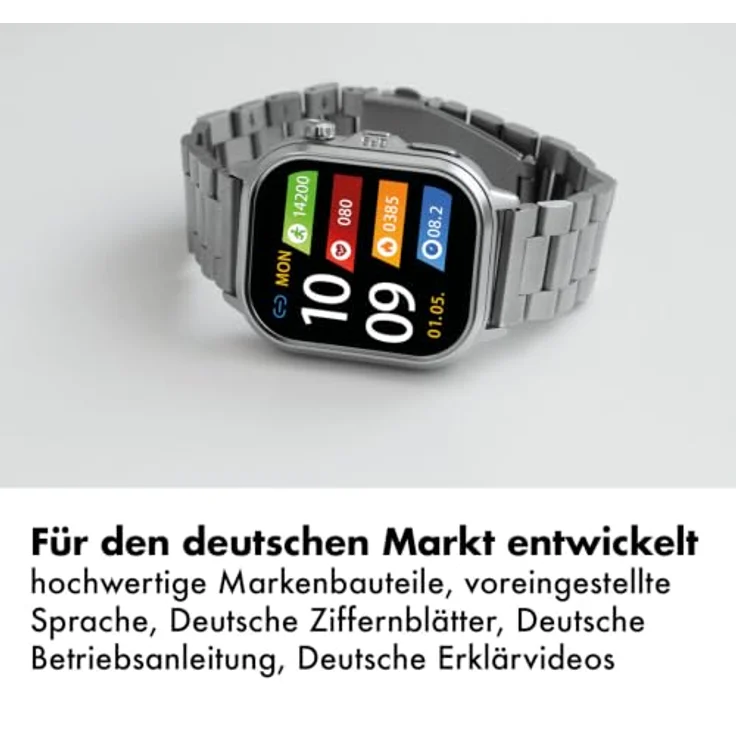 Knauermann PRO 4 Ultra Gesundheitsuhr, 1,95 Zoll AMOLED Display, integriertes GPS, langanhaltende Akkulaufzeit bis 25 Tage, Milanaiseband – Bild 7