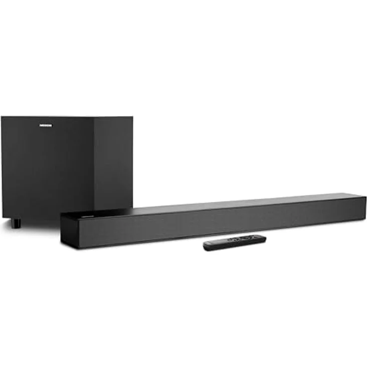MEDION S61022 3.1 Dolby Atmos Soundbar mit kabellosen Subwoofer (für TV Geräte, Bluetooth 5.3, HDMI eARC CEC, optischer Eingang, AUX, 3 x 20 W + 60 W (RMS) Subwoofer kabellos, Fernbedienung – Bild 1