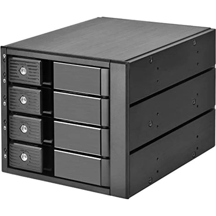 Silverstone SST-FS304-12G - Gehäuse mit DREI 5,25” Montagenuten für Vier 3,5” SAS-12G / SATA-6Gbit/s HDD/SSD