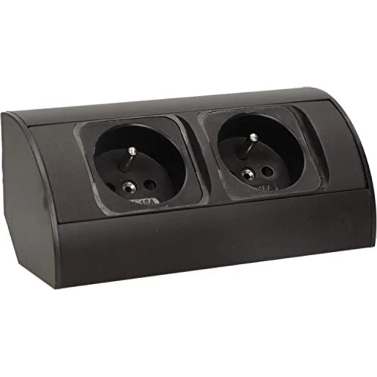 MGA Steckdosenleiste Orno AE-1303/G Ecksteckdose 2 Fach, Ideal für Küche, Büro und Arbeitsplatte 45° Aufbau-Montage (2x) – Bild 2