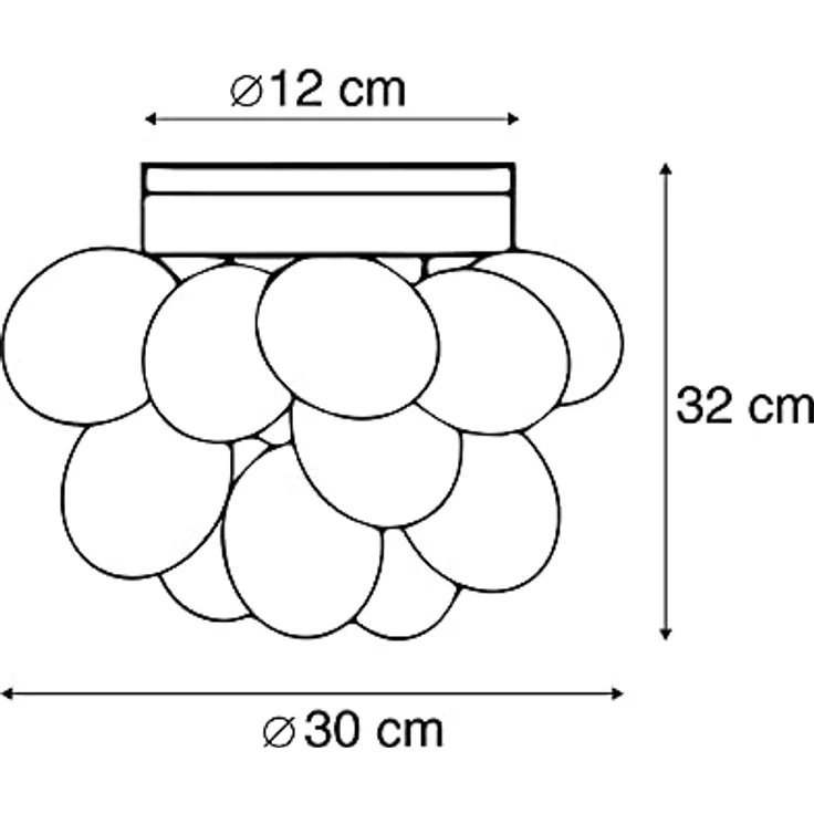 Qazqa - Design Deckenleuchte schwarz mit Rauchglas 3-flammig - Uvas LED geeignet G9 – Bild 4