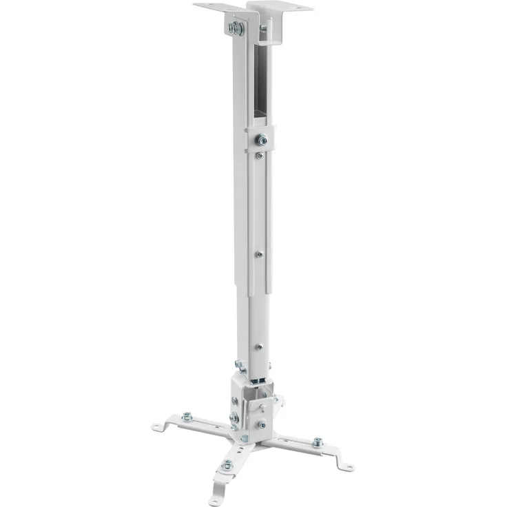 AlzaErgo Projektorhalterung C05W, Deckenhalterung für Projektoren bis 20 kg, verstellbare Länge 430-650 mm, neigbar 30°, schwenkbar 20°, weiß