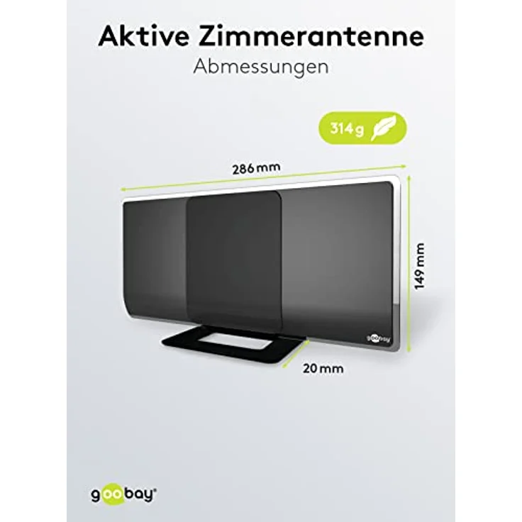 DVB-T2 Antenne aktiv mit Verstärker HDTV - Full HD Zimmerantenne (DAB - DVB-T) – Bild 3