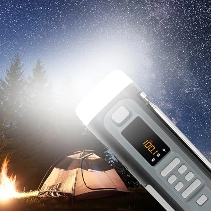 TechniSat Viola Kurbelradio, Notfallradio mit Solar & Kurbel, 4500 mAh, UKW, Bluetooth 5.3, Powerbank-Funktion, LED Taschenlampe – Bild 8
