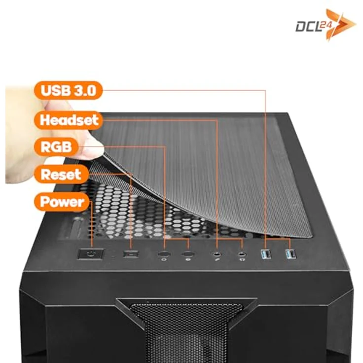 DCL24.DE Gamer PC Intel i7-14700, RTX5060Ti, 32GB RAM, 1TB SSD, schwarzes RGB LED Gehäuse – Bild 3