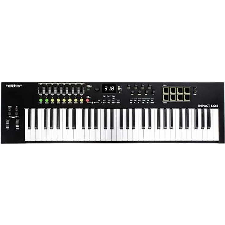 Nektar Impact LX mk3, Midi-Controller mit 61 anschlagdynamischen Tasten, 8 Encoder, 8 Fader und 8 Pads – Bild 1