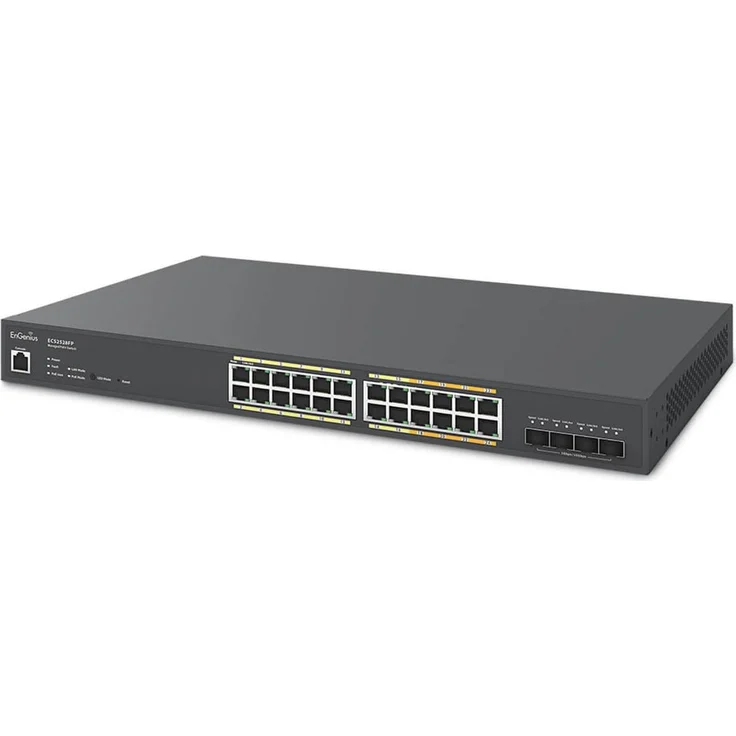 EnGenius ECS2528FP, Cloud Managed Switch mit 16-port GbE, 8-port Multi-GbE PoE+ 410W, 4x SFP, L2, 28 Ports, Schwarz