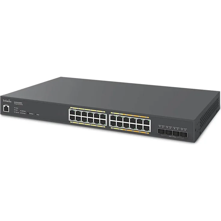 EnGenius ECS2528FP, Cloud Managed Switch mit 16-port GbE, 8-port Multi-GbE PoE+ 410W, 4x SFP, L2, 28 Ports, Schwarz
