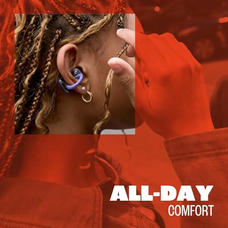 JBL Soundgear Clips, True Wireless Open-Ear-Kopfhörer mit SonicArc Design, bis zu 32 Stunden Spielzeit, 4 Beamforming-Mikrofone, IP54 wasser- und staubgeschützt, Ghost Black – Bild 4