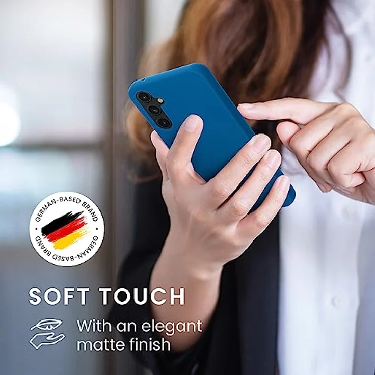 kwmobile Handyhülle für Samsung Galaxy A34 5G - TPU Case in Karibikblau, rutschfest, kabelloses Laden, flexibles Design – Bild 4