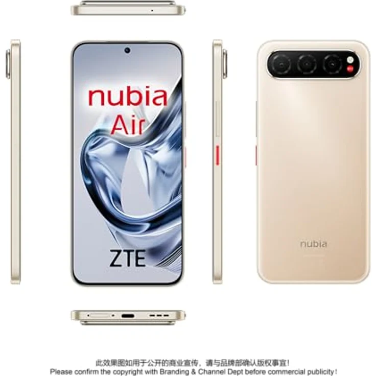 Nubia Air, Smartphone mit 8 GB RAM, 256 GB Speicher, Gold – Bild 4