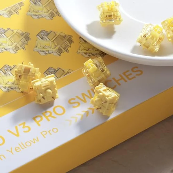 Akko AKKO V3 Pro Cream Yellow Switches, mechanisch, 5-Pin, linear, MX-Stem, 50g - 45 Stück – Bild 5