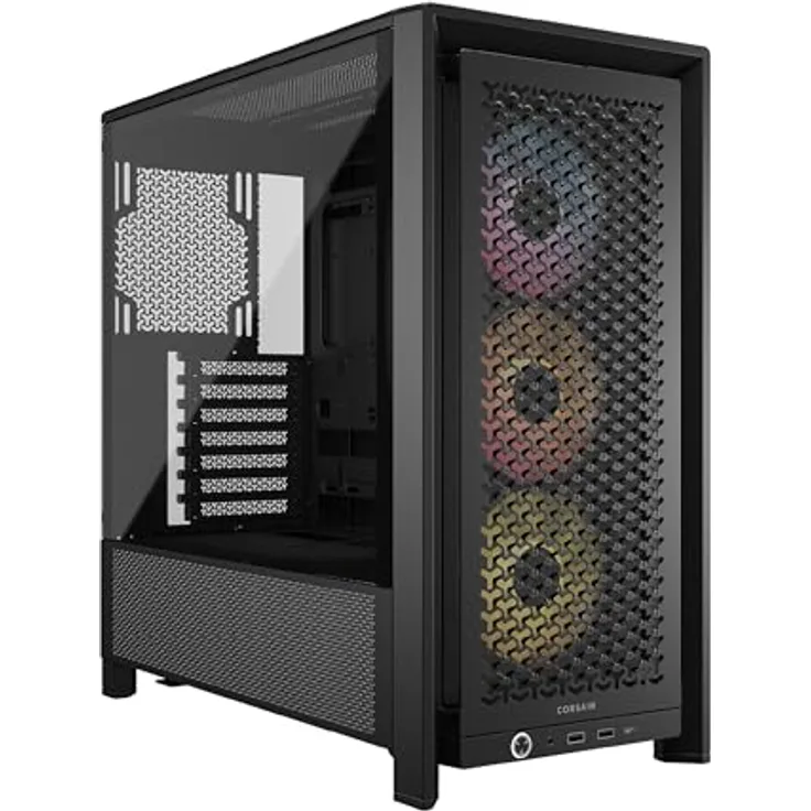 Corsair Frame 4000D RS ARGB Modulares Mid-Tower ATX PC-Gehäuse – Schwarz, Hoher Luftstrom, 3X Vorinstallierte RS ARGB-Lüfter