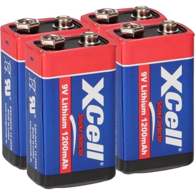4x XCellLithium 9V Block Hochleistungs- Batterien für Rauchmelder /... – Bild 2