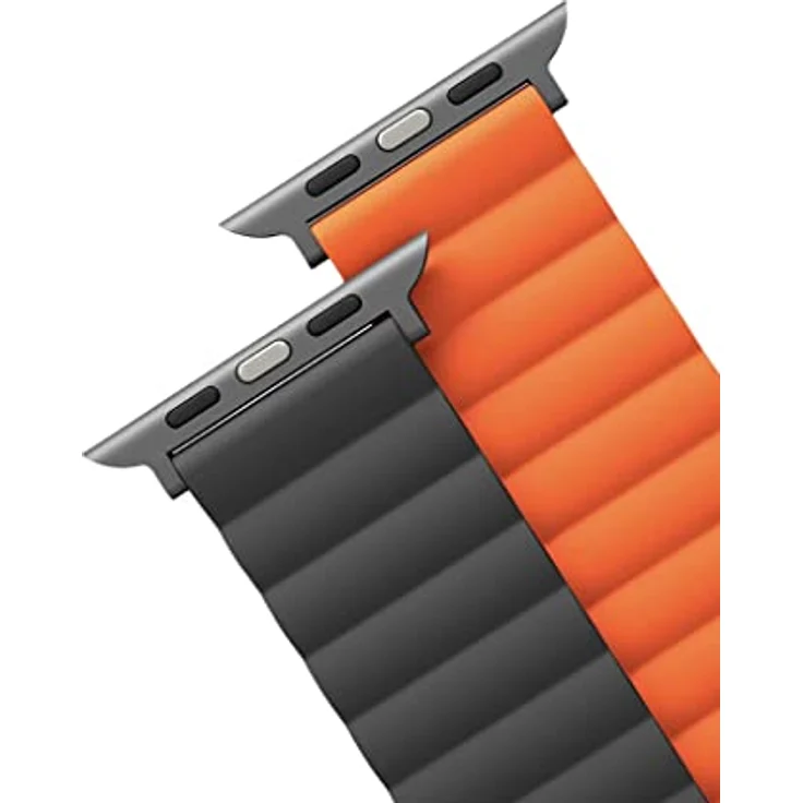 Uniq Revix Uhrenarmband für Apple Watch Series 1-8/SE/Ultra, Reversible Magnetic, Silikon, Orange, 42/44/45/49mm – Bild 4