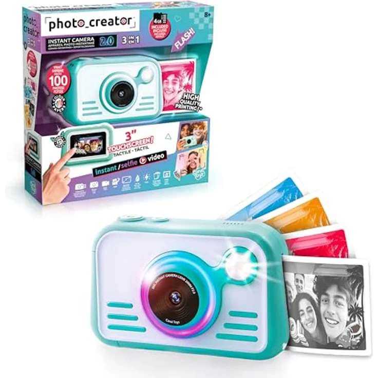 Canal Toys Photo Creator Instant Print Kamera 2.0, Digitalkamera mit Touchscreen, Flash, Ringlicht & Sofortdruck (Ohne Tinte) – Ideal für Fotos & Videos – Bild 1