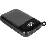 Swissten 10.000mAh 20W MagSafe Powerbank + USB-C und Lightning Kabel, Schwarz - Qi kabelloses Laden und integrierte Ladekabel
