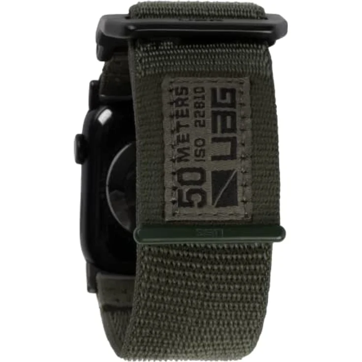 Urban Armor Gear Active Strap Armband für Apple Watch Ultra / 45mm / 44mm / 42mm [Series 8/7 / 6/5 / 4/3 / 2/1, Watch Ultra 49mm, Nylon Ersatzarmband] Foliage grün – Bild 5