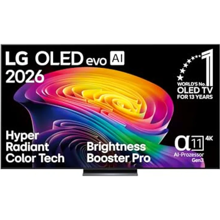 LG OLED83C6ELB, 83 Zoll 4K OLED evo AI TV mit α11 Gen3 Prozessor, 120Hz (VRR bis 165Hz), webOS 26, Dolby Vision und Dolby Atmos – Bild 1