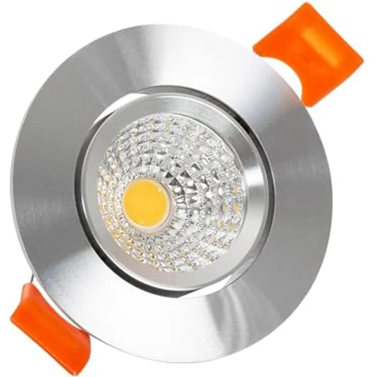 LEDKIA LIGHTING LED-Downlight 5W Rund COB CRI90 Silber Warmweiß 2700K, Smarte Deckenbeleuchtung – Bild 3