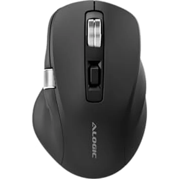 ALOGIC Apex Bluetooth Wireless Mouse, Ergonomische Maus mit 7 umprogrammierbaren Tasten und USB-C Aufladung, Schwarz